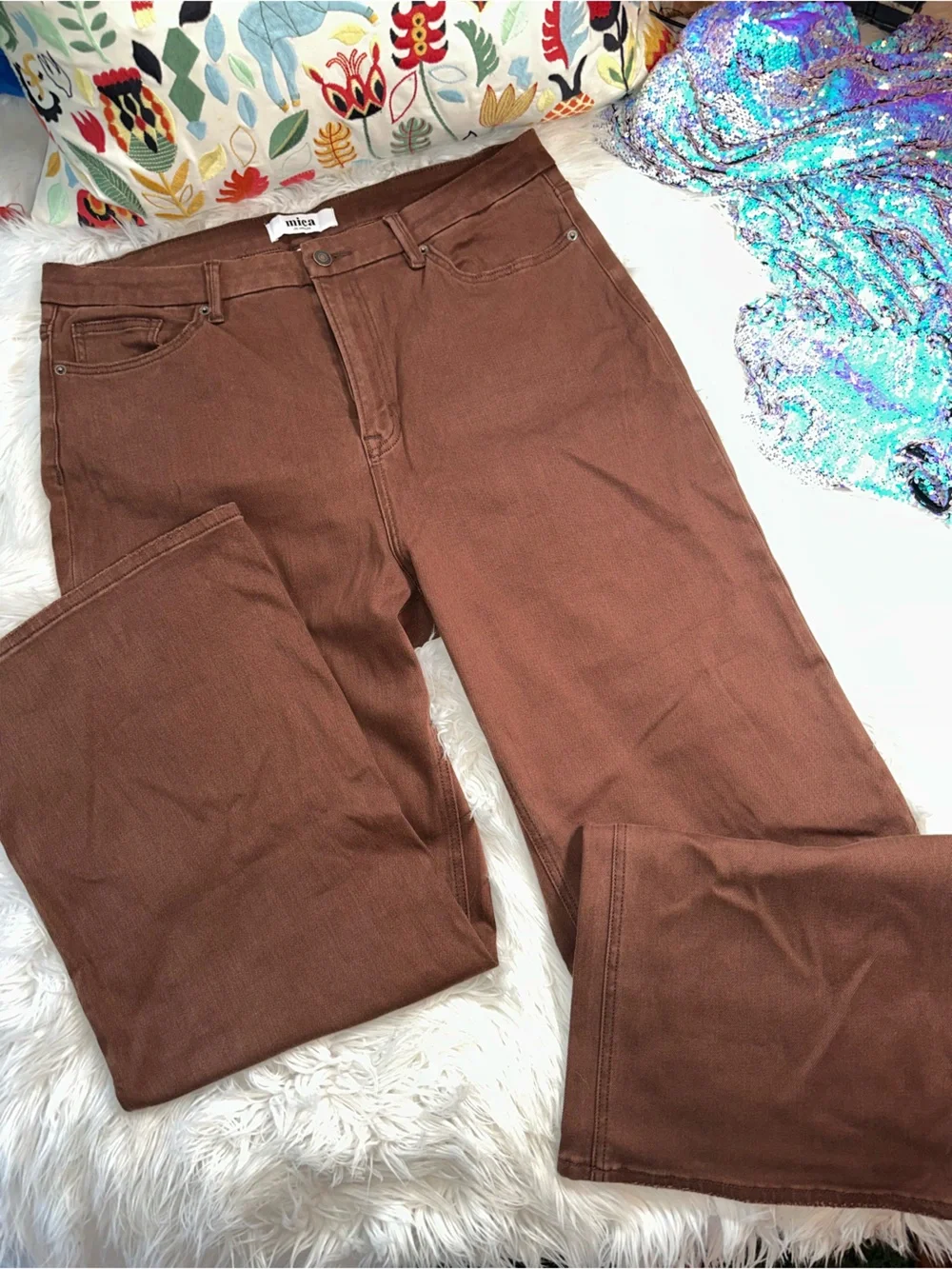 Mica Los Angeles • Chocolate Brown Straight Leg Jeans